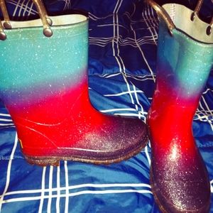 Girls glitter rain boots size 2